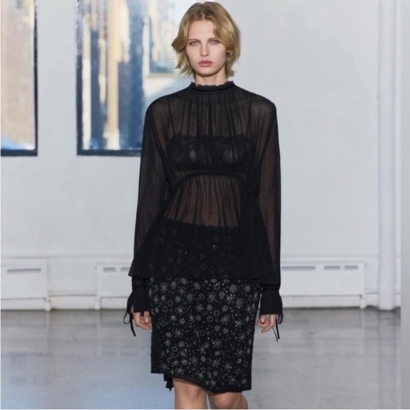 NWT ZARA ⚡️🔥SET2024 ⚡️🔥COLLECTION EMBROIDEREDBEADEDCORD -OR SKIRT SIZE S